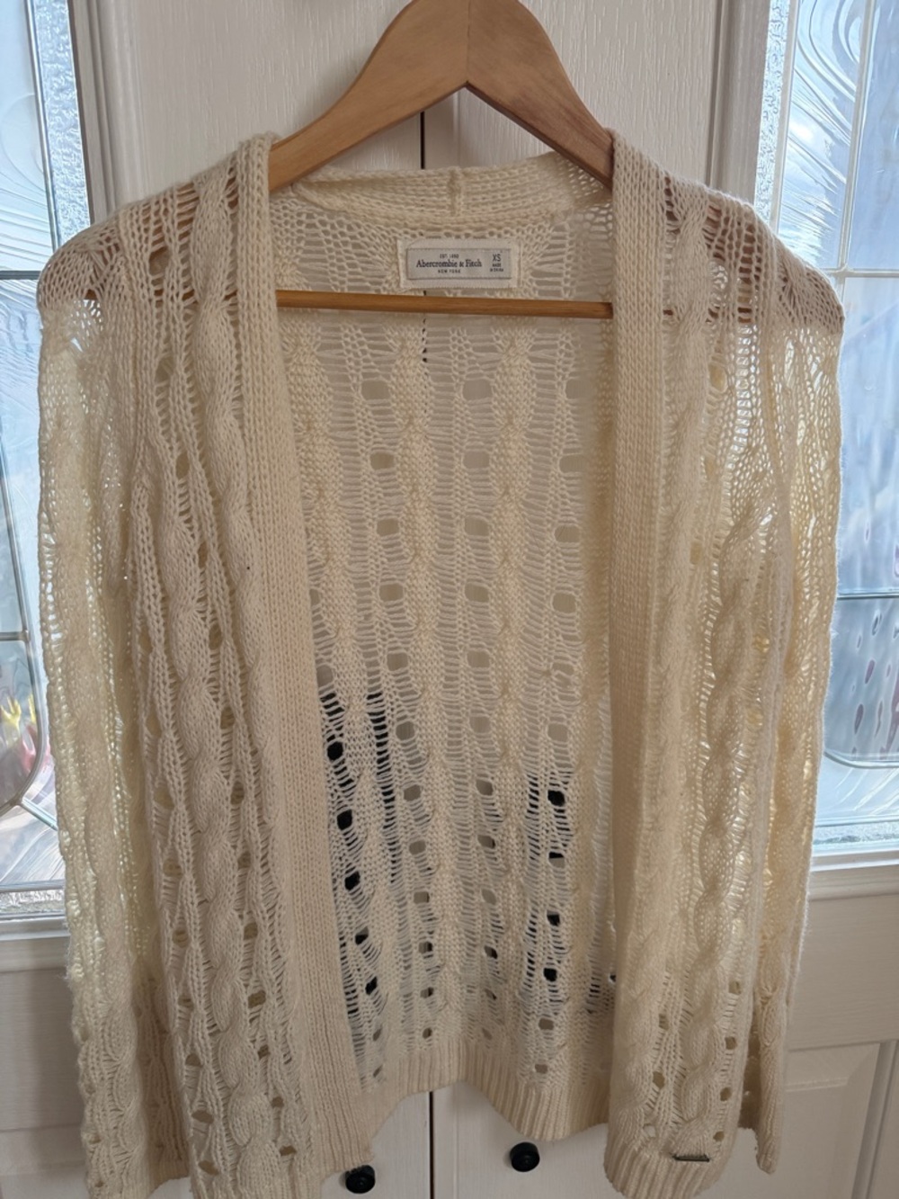 Abercrombie & Fitch Cream Open-Knit Cardigan Size XS